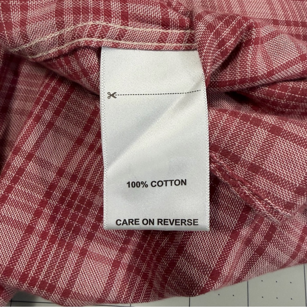 Billy Red Men’s Medium Slim Red Plaid Short Sleeve Button Down, light weight - Picture 8 of 11